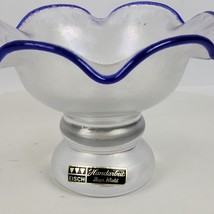 Vintage German Handarbeit ART Glass Candle Holder Vase 3.5&quot; Tall x 5&quot; Round - £19.67 GBP