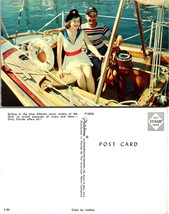 One(1) Florida Sailing in the Blue Atlantic Gulf Pretty Lady in Skirt Postcard - £7.37 GBP