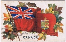 Postcard Old Canadian Flag Unofficial 1908 - £3.09 GBP