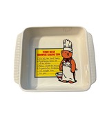Vintage Teddy Bear Ceramic Baking Dish With Recipe Print 8&quot; Square White - $19.20