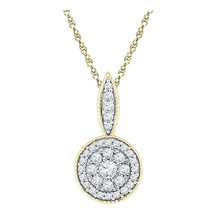 10k Yellow Gold Womens Round Diamond Cluster Fashion Pendant 1/3 Cttw - £286.96 GBP