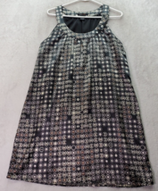 BCBGMAXAZRIA Sheath Dress Womens XL Gray Geo Print Sleeveless Round Neck... - $27.71