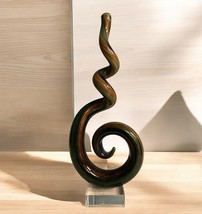 11” Murano Glass Cristalleria Ann Primrose Collection D&#39;arte Swirl Attac... - $53.06