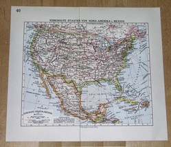1938 Original Vintage Map Of United States Mexico Caribb EAN Canada North America - £13.44 GBP