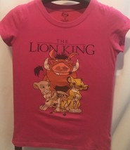 Disney T-Shirt The Lion King Pink Cap Sleeves Crew Neck Woman Top Medium - £18.98 GBP
