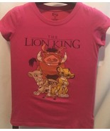 Disney T-Shirt THE LION KING Pink Cap Sleeves Crew Neck Woman Top Medium - £18.92 GBP