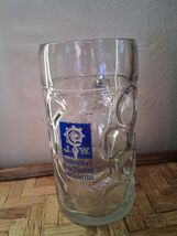 J.W Augustiner Munchen 1328 1L Dimpled German Beer Stein Glass  - $20.00