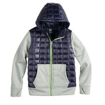 Boys Jacket ZeroXposur Hooded Hybrid Puffer Weather Resistant Blue Coat-... - $34.65