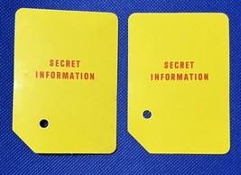 Vintage 1960 Mattel Lie Detector Game Pieces Parts: 2 “Secret Information” Cards - $9.75
