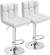 Bar Stools Modern Pu Leather Swivel Adjustable Hydraulic Bar Stool Square - £58.45 GBP