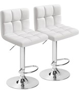 Bar Stools Modern Pu Leather Swivel Adjustable Hydraulic Bar Stool Square - £58.45 GBP