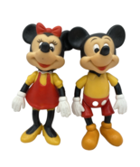Vintage Walt Disney Posable Mickey and Minnie Dolls 5.5&quot; - $28.49