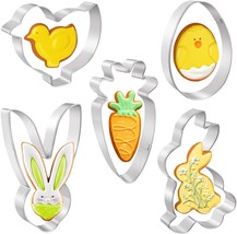 Easter Cookie Cutter Set 5 Pices Easter Bunny Cookie Cutter Stainless St... - $18.37
