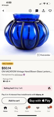ON VACATION Vintage Hand Blown Glass Lanterns Item image 4