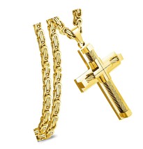 Cross Pendant Necklace for Men Boys, Jesus Christ - £95.08 GBP