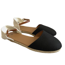 Unbranded Espadrille Black Flats Sandals Shoes Women Size 11 W Wide  Closed Toe - £11.91 GBP