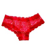 Victorias Secret PINK Cheeky PANTY Medium Lace Trim Red White Stars - $11.41 CAD