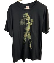 Star WarsT Shirt  Mens L Black Crew Neck Short Sleeved camo Storm Trooper - £5.31 GBP