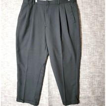 Slates Mens  Dress Pants Size 42 30 Gray Pleated Front Polyester Wool Blend - £13.74 GBP