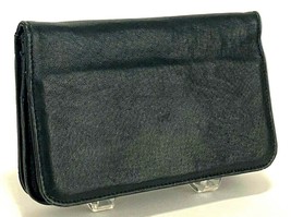 Wilsons Leather Black Leather Snap Lock Framed Card Clutch/Coin Purse/Wa... - $23.36