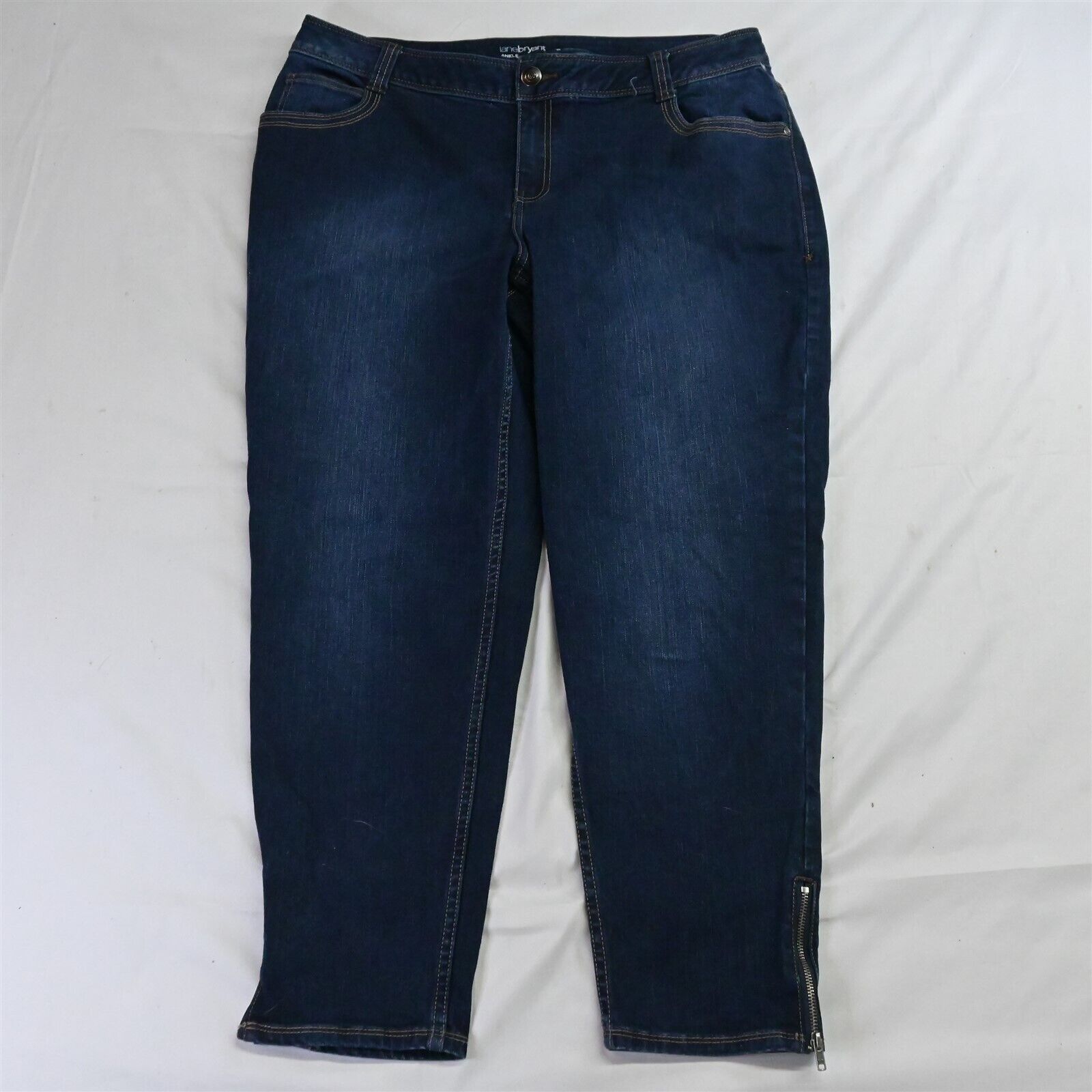 Lane Bryant 18 Plus Genius Fit Ankle Skinny Dark Wash Denim Jeans - £18.19 GBP