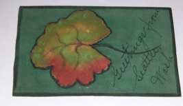 Vintage 1907 Leather Postcard Souvenir Seattle Washington Flocked Leaf - £7.88 GBP