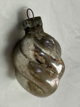 Christmas Tree Ornament Silver Mercury Glass  Lantern Twist 2&quot; Vintage USA - £7.12 GBP