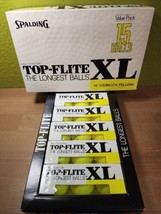 Top Flite XL HI VISIBILITY YELLOW Golf Balls Spalding 15 Balls 5 Sleeves... - £19.03 GBP