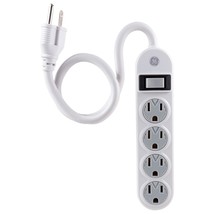 Ge 4-Outlet Power Strip, 1.5 Ft Extension Cord, Grounded Outlets, Twist-To-Lock  - £17.57 GBP