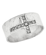 Cubic Zirconia Cross Ring Silver - £159.55 GBP