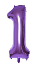 Purple 1 Balloons 40 Inch Birthday Foil Balloon Party Decorations Supplies - $12.11