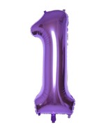 Purple 1 Balloons 40 Inch Birthday Foil Balloon Party Decorations Supplies - £9.52 GBP