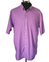 Austin Reed Shirt Men&#39;s X-Large Purple Small Checks Button Front Casual SS - £10.51 GBP