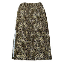 Susan Lawrence Women&#39;s Full Skirt ~ Sz M ~ Beige ~ Cheetah Print ~ Pencil ~ Slit - £10.58 GBP