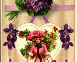 To My Valentine Merry Vedova Cappello Goffrato 1914 DB Cartolina Winsch ... - $12.24