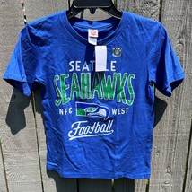 Seattle Seahawks Football Boys Blue T-Shirt Large Junk Food Branded NFL Graphic - £11.89 GBP