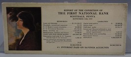 Vintage Report On Condizione Di Primo National Banca Scottdale Pennsylvania 1919 - £54.39 GBP