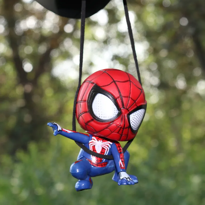 Disney Anime Marvel Avengers Hero Spider Man Ornament Car Rearview Mirror - £12.72 GBP