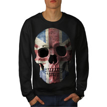 Wellcoda British Flag Skull Mens Sweatshirt, Faded Casual Pullover Jumper - £23.67 GBP+