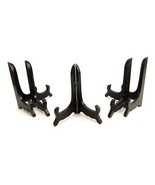 Lot of 5 Wooden Display Stands, 6&quot;, Painted Black, Plates, Frames, Comic... - $26.82 CAD