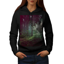 Wellcoda Deep Dark Forest Womens Hoodie, Foggy Casual Hooded Sweatshirt - £29.43 GBP