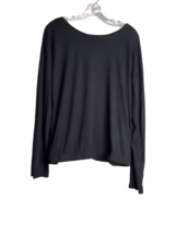 Forever 21 Deep V Neck Crossover Back/Front Long Sleeve Black Shirt Size Large - £9.47 GBP