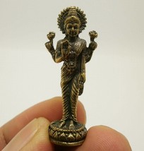 Maa Laxmi Lakshmi devi hindu goddess mini brass amulet blessed for rich wealth m - £23.48 GBP