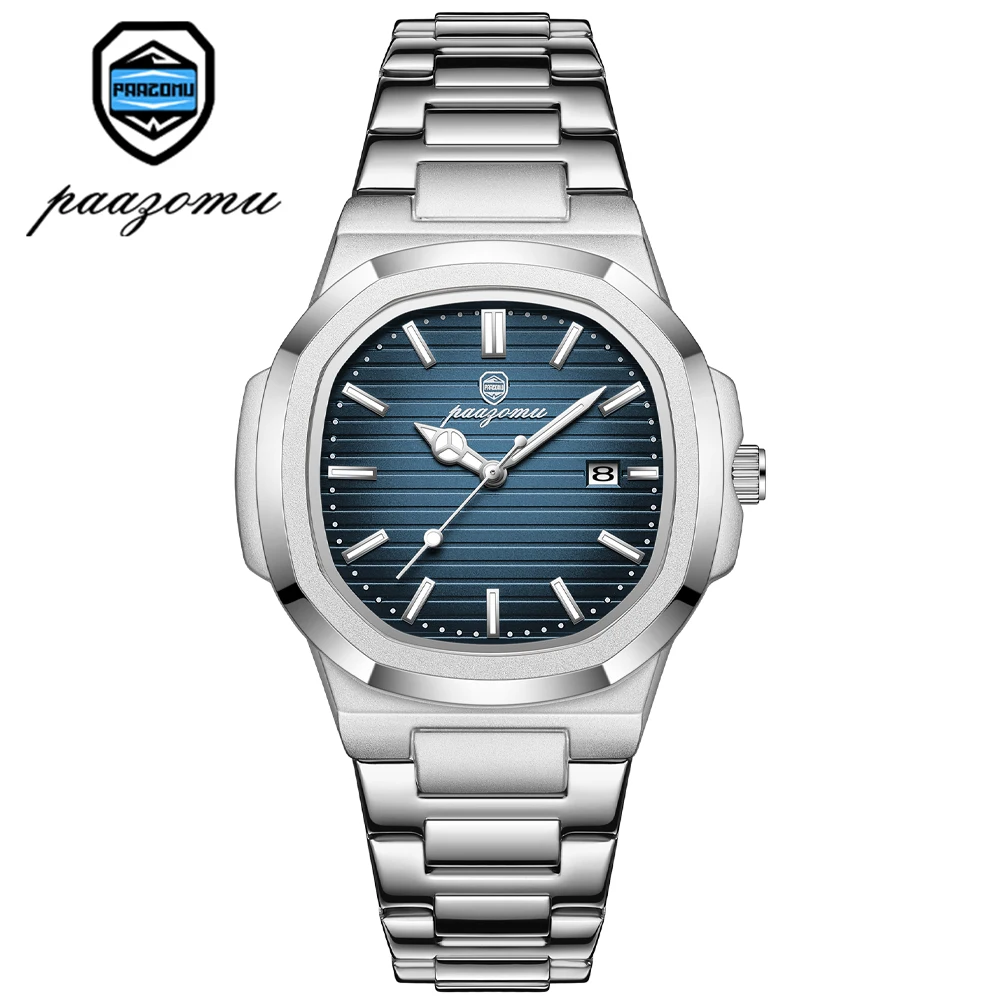 Luxury Watch Business Waterproof Male Clock Luminous Date Stainless Stee... - £28.10 GBP