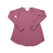 Chaser Sweatshirts Womens XS Purple Waffle Knit Long Sleeve Rounded Crew... - $18.69