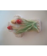 Vintage Trinket Dish Cross Tulips Floral Box Lidded tray RELIGIOUS Easter - £15.15 GBP