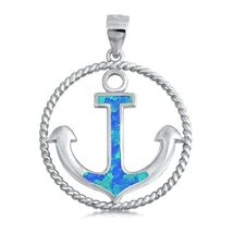 Bravo Jewel Lab Created Opal Sterling Silver Anchor Jewelry For My Wife ... - $48.45