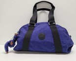 Kipling Purple Double Handles Zipper Handbag Purse Merche Monkey Keychain - £23.59 GBP