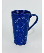 Starbucks Cobolt Blue Siren Mermaid Tall Coffee Travel Mug Ceramic Cup N... - £11.33 GBP