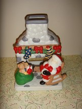 Partylite Christmas Fireside Santa Tealight Candle Holder P0457 - £8.78 GBP